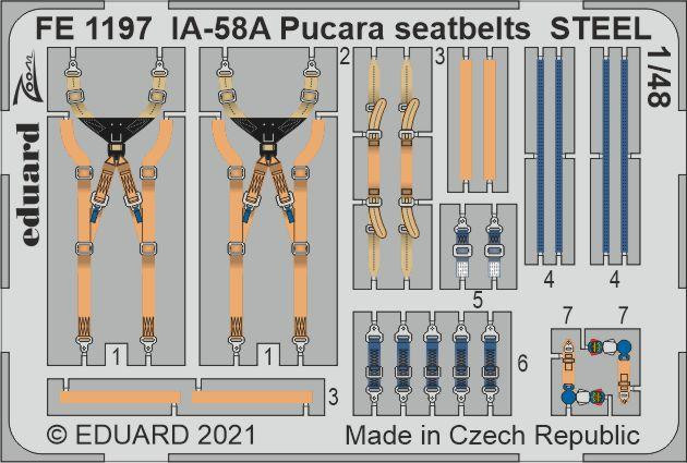 FE1197  IA-58A Pucara привязные ремни STEEL 1/48