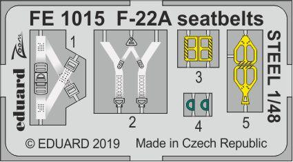 FE1015 F-22A, стальные ремни 1/48