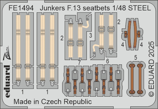 FE1494 Junkers F.13 привязні ремені STEEL 1/48