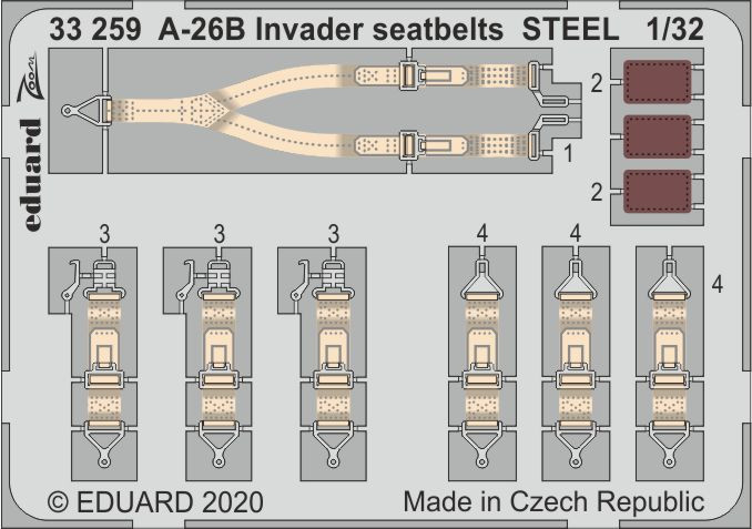 33259  A-26B Invader привязные ремни  STEEL 1/32