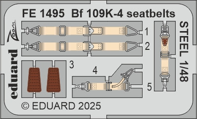 FE1495 Bf 109K-4 привязні ремені STEEL 1/48