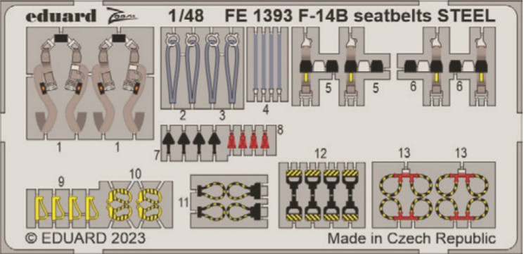 FE1393 F-14B привязні ремені STEEL 1/48