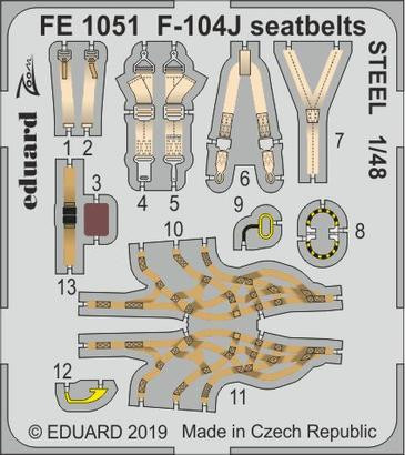 FE1051 F-104J стальные ремни 1/48