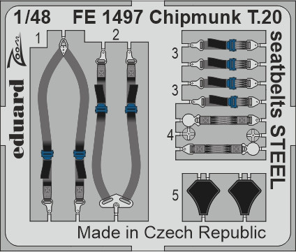 FE1497 Chipmunk T.20 привязні ремені STEEL 1/48