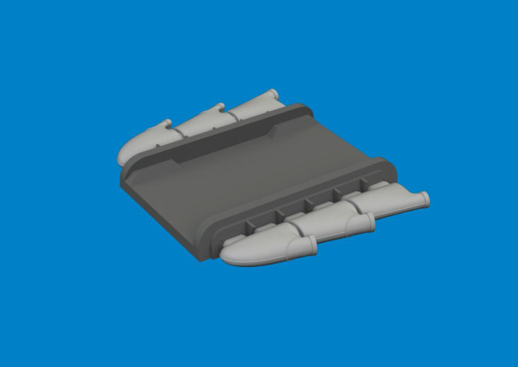 672423 Spitfire Mk.I/II/V three-stacks exhaust rounded  1/72