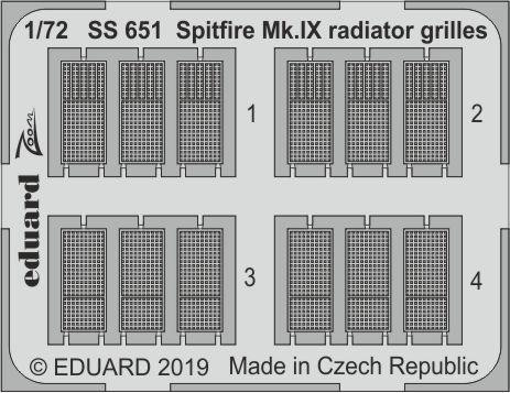 SS651 Spitfire Mk. IX решётки радиаторов 1/72