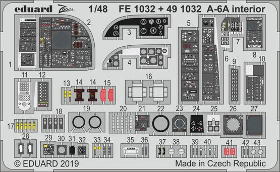 FE1032 A-6A интерьер 1/48