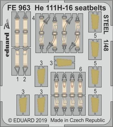 FE963 He 111H-16 стальные ремни 1/48