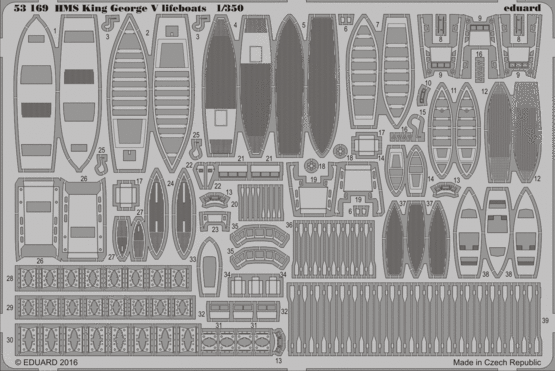 53169 HMS King George V шлюпки 1/350
