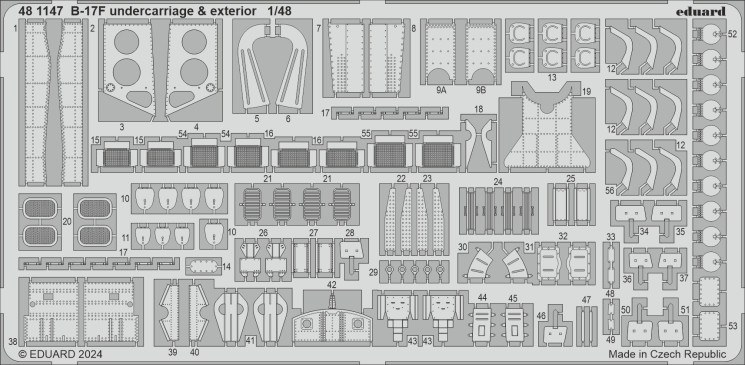 481147 B-17F ніші шасі та екстерєр 1/48