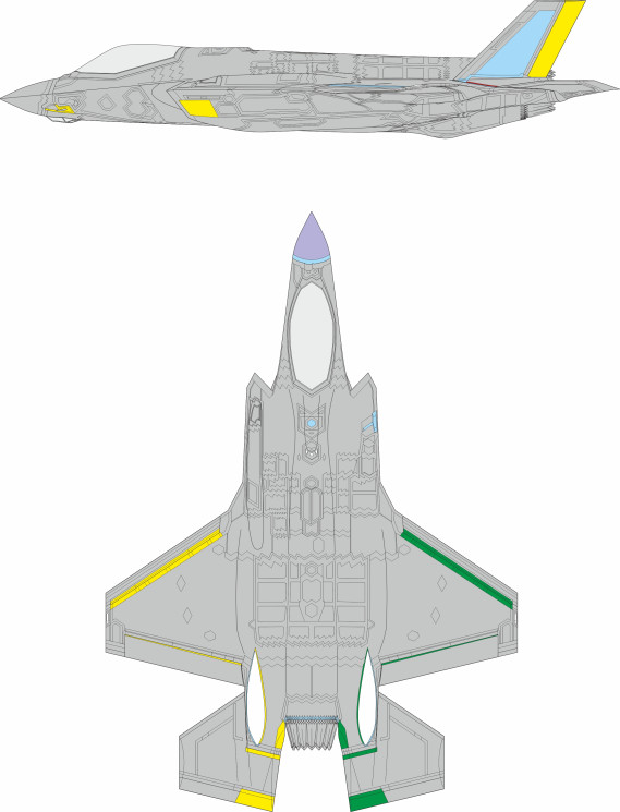 CX694 Маски F-35A покриття RAM (пізнє) 1/72