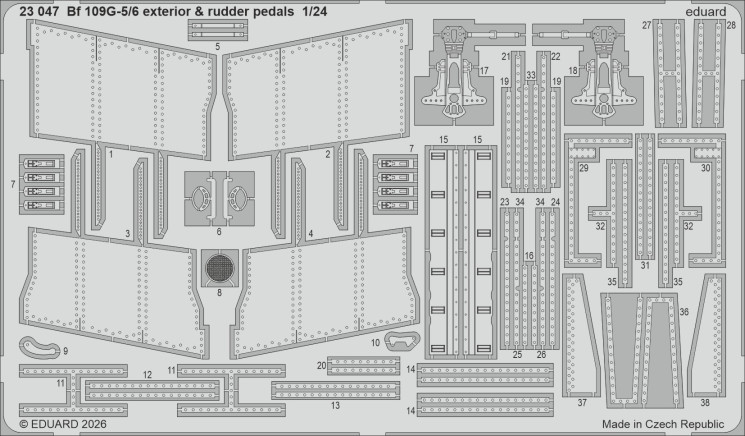 23047 Bf 109G-5/6 екстер’єр і педалі керма