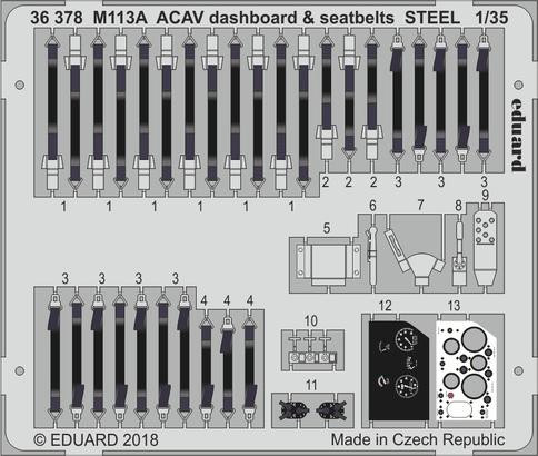 36378 M113A ACAV приборная доска и стальные ремни 1/35