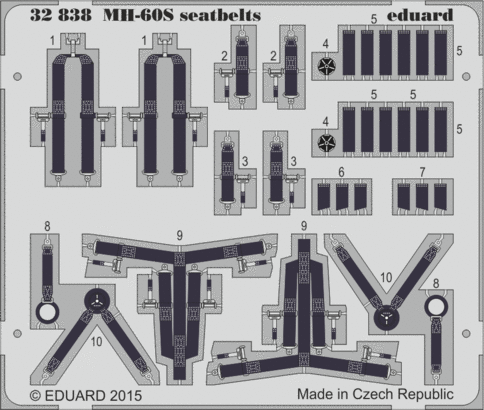32838 MH-60S ремни безопасности 1/35