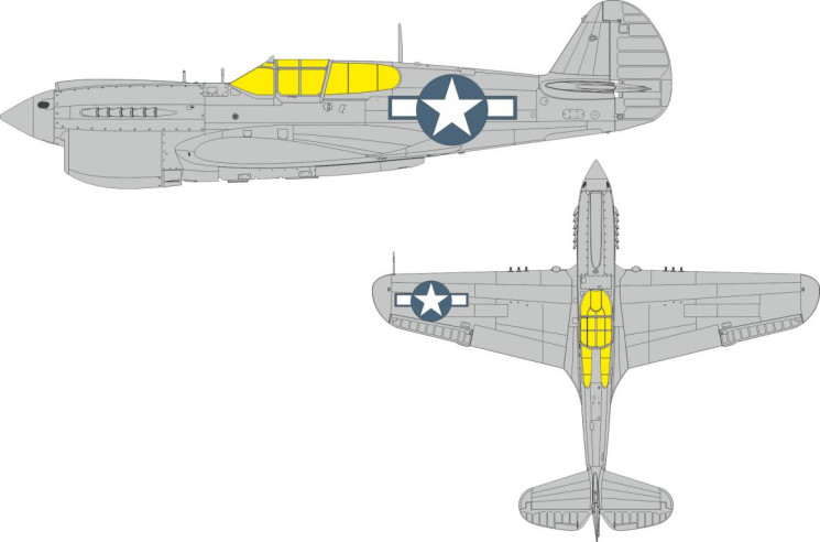 EX1134 Маски Національні знаки США для P-40N 1/48