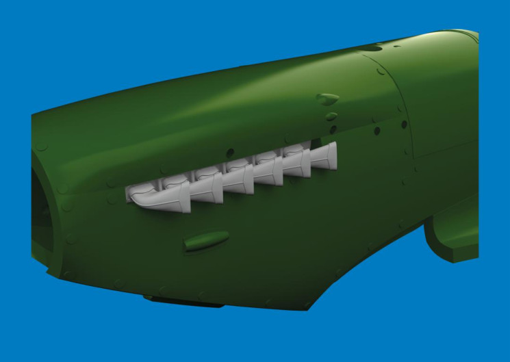 672435 Spitfire Mk.V шість вихлопів 3D друк 1/72