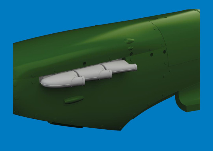 672441 Spitfire Mk.V три округлі вихлопи 3D друк 1/72