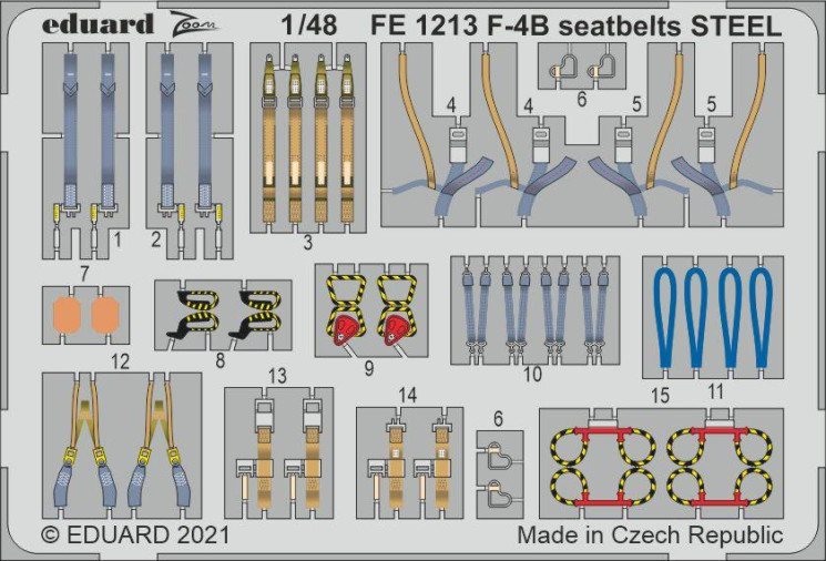 FE1213  F-4B привязные ремни STEEL 1/48