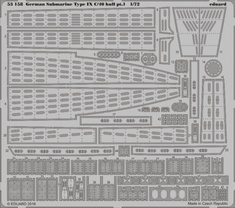 53158 Немецкая подлодка Type IX C/40 корпус часть. 1 1/72