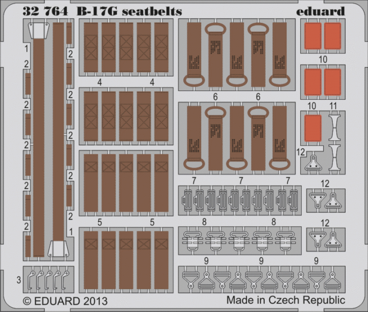 32764 B-17G seatbelts 1/32