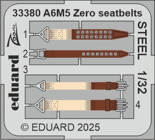 33380 A6M5 Zero ремені безпеки STEEL 1/32