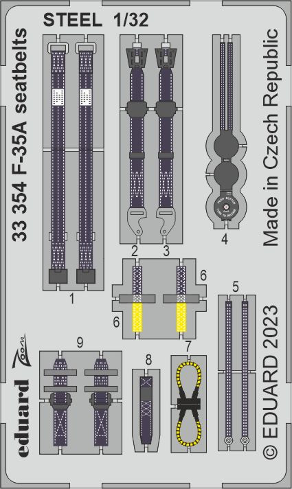 33354 F-35A привязні ремені STEEL 1/32