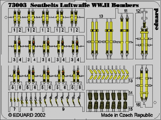 73003 Ремни безопасности бомбардировщиков Luftwaffe 2 мир. в. 1/72