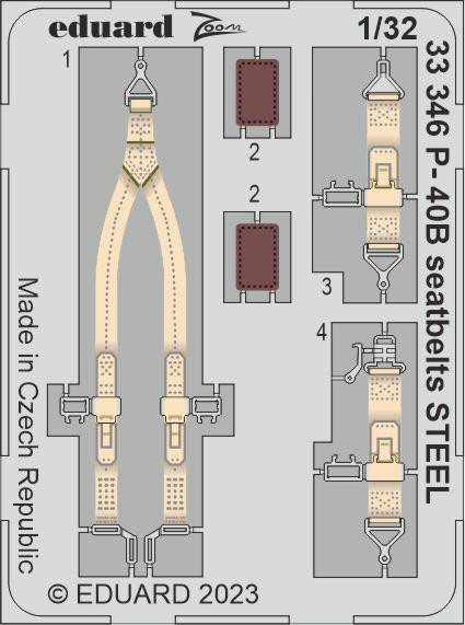 33346 P-40B привязні ремені  STEEL 1/32