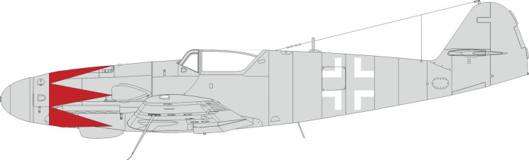 EX1010 Маски Bf 109K-4 візерунок тюльпанів і національні знаки 1/48