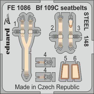 FE1086  Bf 109C привязные ремни 1/48
