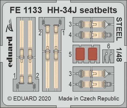 FE1133  HH-34J привязные ремни  STEEL 1/48