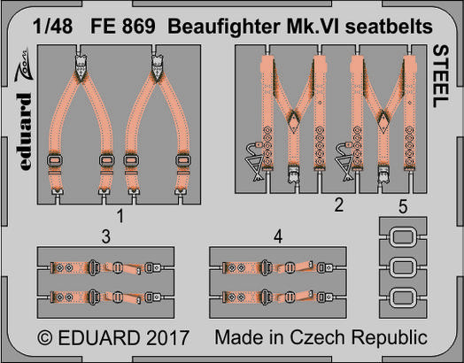 FE869 Beaufighter Mk. VI стальные ремни 1/48