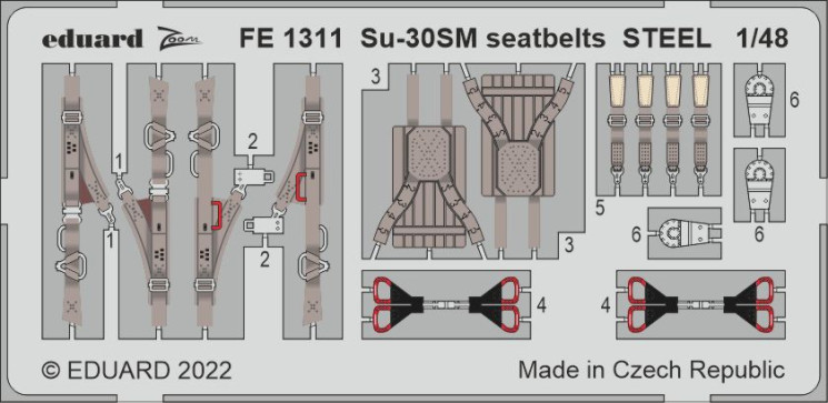 FE1311 Су-30СM ремені STEEL 1/48
