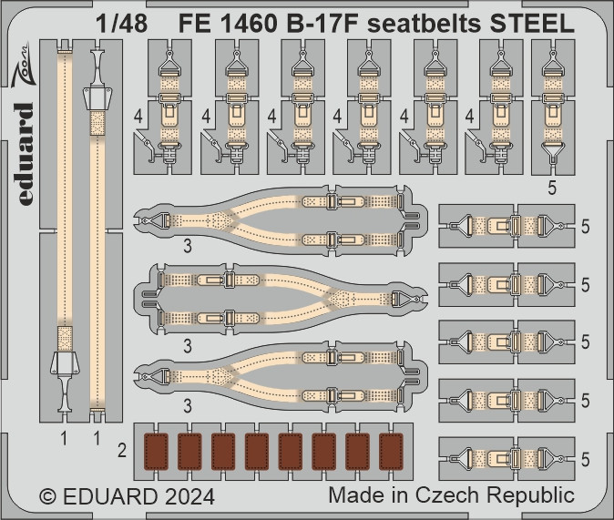 FE1460 B-17F  привязні ремені  STEEL 1/48