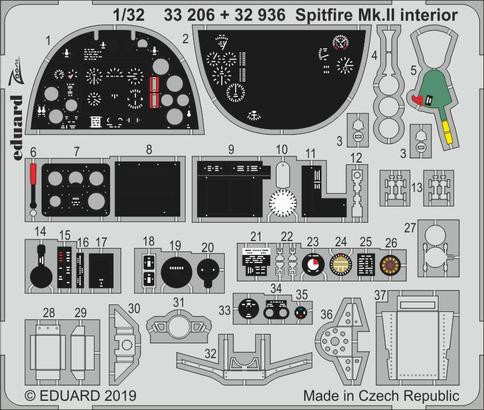 32936 Spitfire Mk. II интерьер 1/32