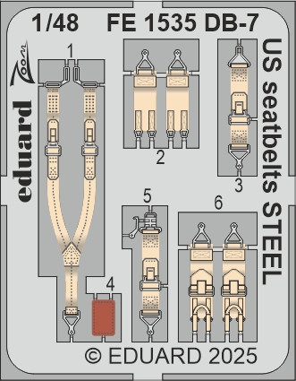 FE1535 DB-7 Boston III US ремені безпеки STEEL 1/48