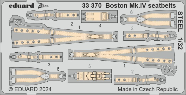 33370 Boston Mk.IV привязні ремені  STEEL 1/32