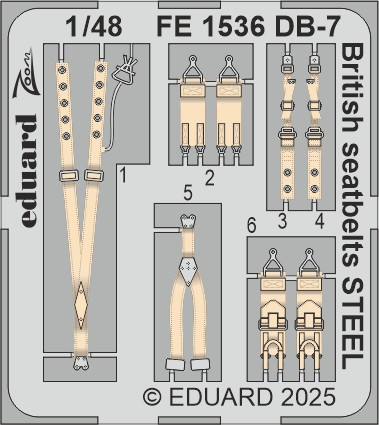 FE1536 DB-7 Boston III British ремені безпеки STEEL 1/48