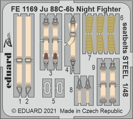 FE1169  Ju 88C-6b Night Fighter привязные ремни  STEEL 1/48