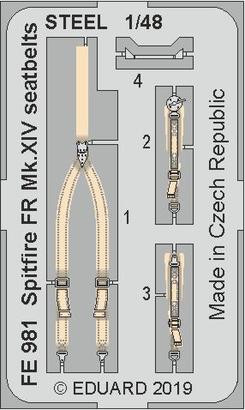 FE981 Spitfire FR Mk. XIV стальные ремни 1/48