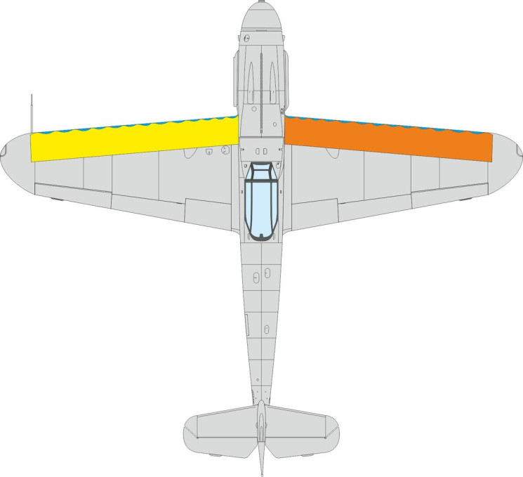 CX676 Маски Bf 109G хвилясті лінії  переднього краю крила 1/72