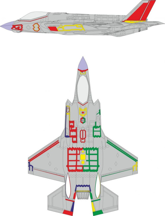 Маски EX931 F-35A RAM раннє покриття 1/48