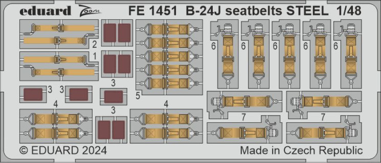 FE1451 B-24J привязні ремені  STEEL 1/48