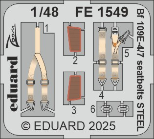 FE1549Bf 109E-4/7 ремені безпеки STEEL 1/48