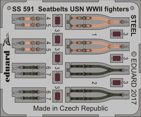 SS591 Стальные ремни USN WWII для истребителей 1/72