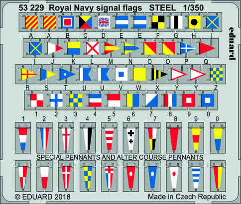 53229 Royal Navy сигнальные флаги, сталь 1/350