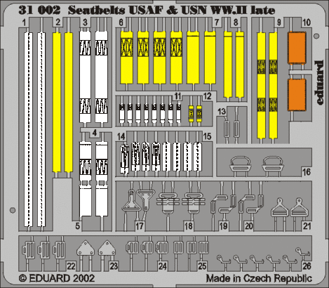 32506 Ремни безопасности USAF & USN 2 мир. в. поздний вариант 1/32