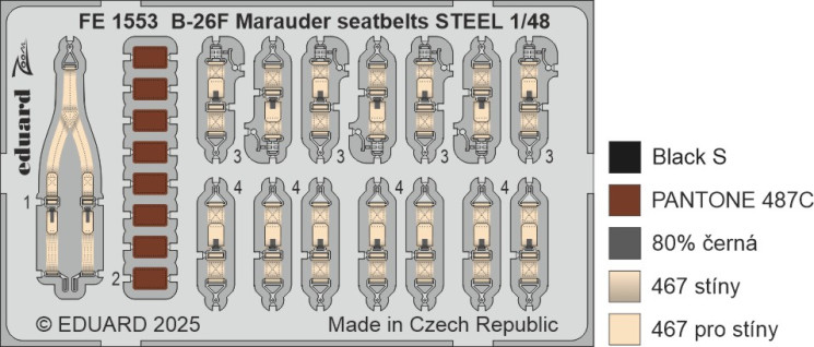 FE1553B-26F Marauder ремені безпеки STEEL 1/48