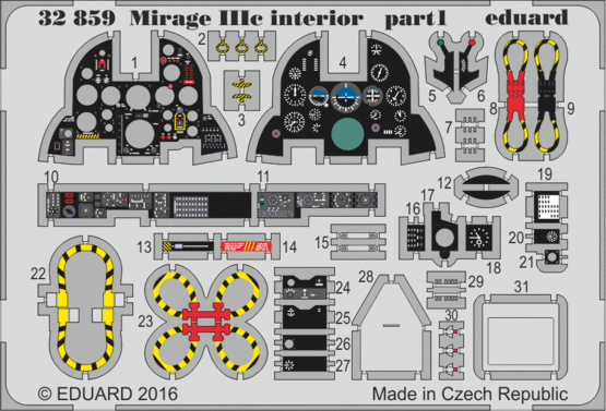 32859 Mirage IIIc интерьер 1/32