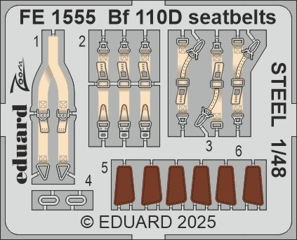 FE1555Bf 110D ремені безпеки STEEL 1/48